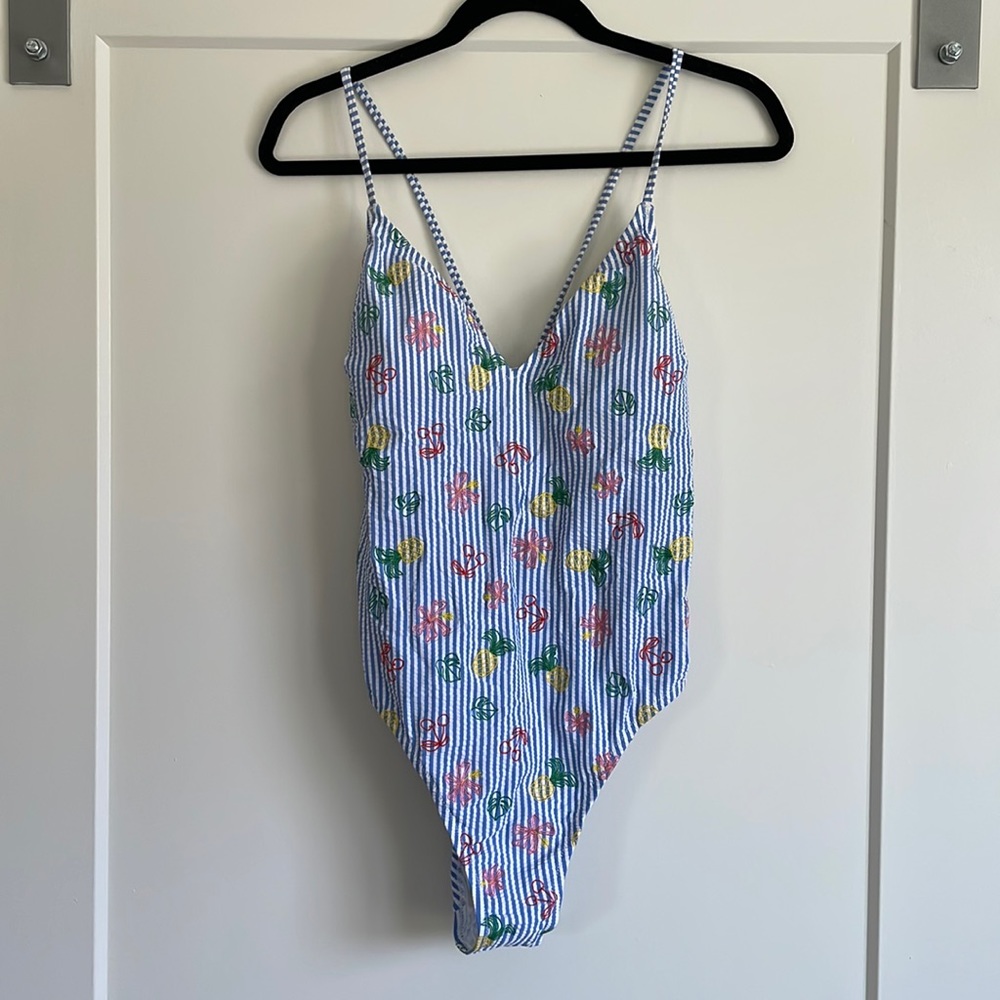 J Crew Seersucker One Piece - NWT